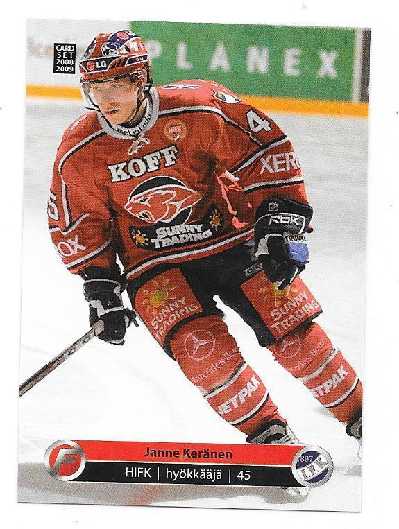 2008-09 CardSet #83 Janne Keränen HIFK