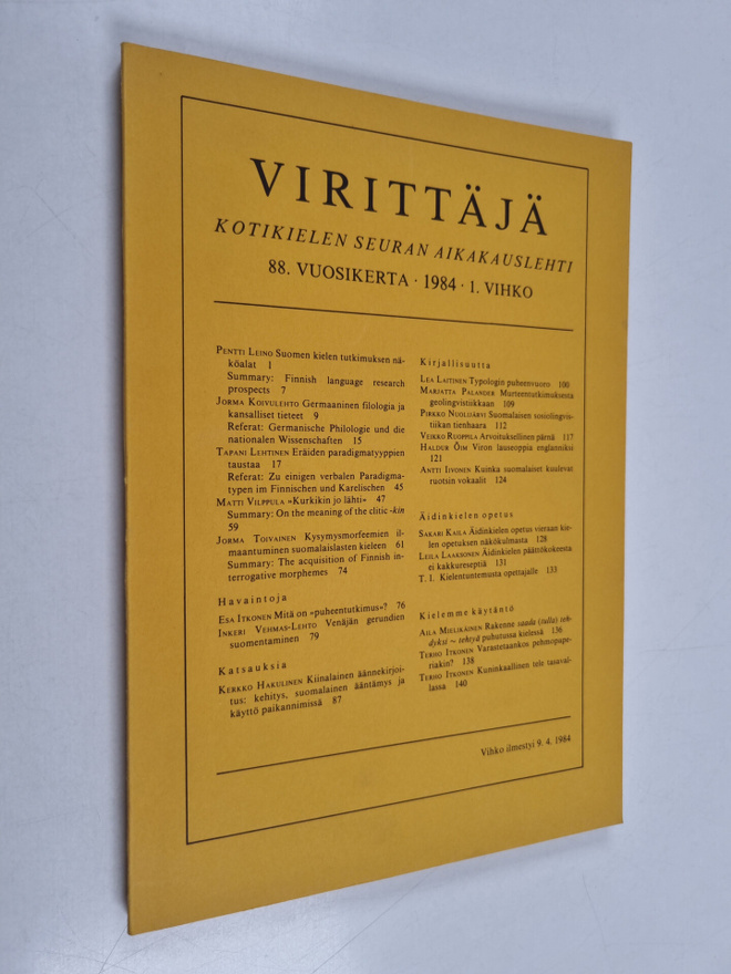 Virittäjä 1/1984
