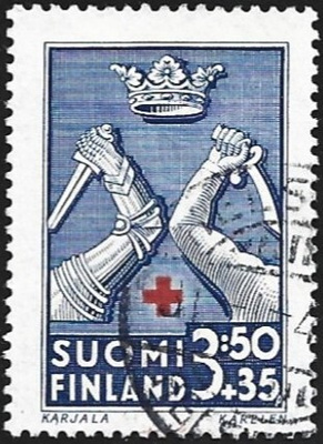 1942 Punainen Risti Karjala 3:50 + 35 leimattu LaPe 257