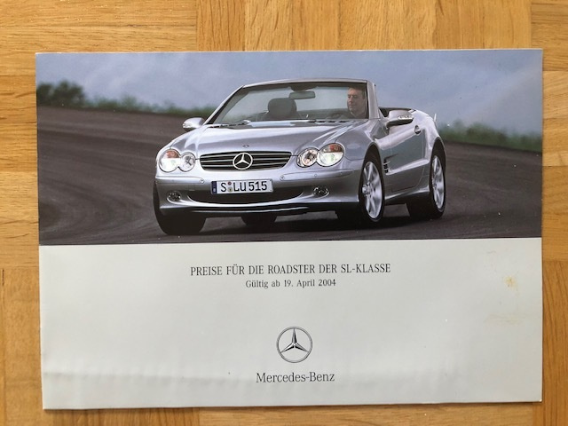 Hinnasto Mercedes SL-sarja R230 2004, SL 500, SL55 AMG ym