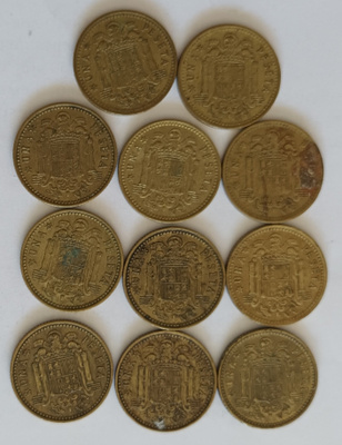11 kpl Espanja 1 ptas1968-1974, 2 kuvaa