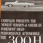 1962 Chrysler 300 H KIRJAINSARJA esite - AITO - KUIN UUSI - pikkukuva 1
