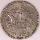 Espanja 5 pesetan kolikko 1957 - pikkukuva 2