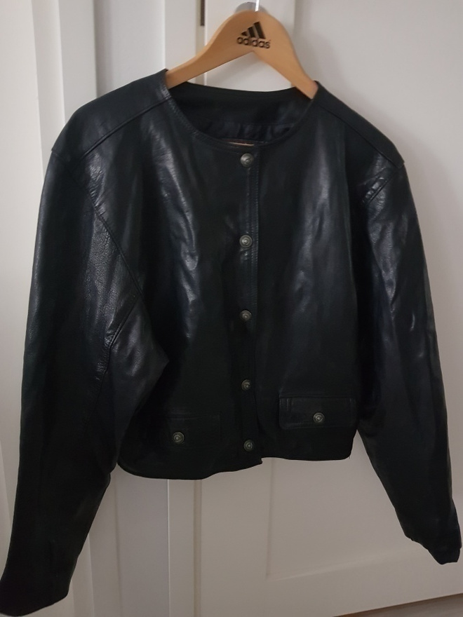 Musta Milson’s Paris vintage Nahkatakki / Nahkarotsi