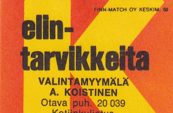 Otava, Valintamyymälä A. Koistinen , elintarvikkeita,   b428