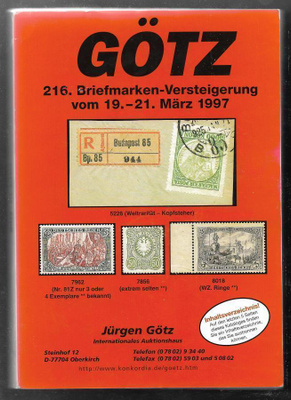 Huutokauppaluettelo - Götz 19.3.1997