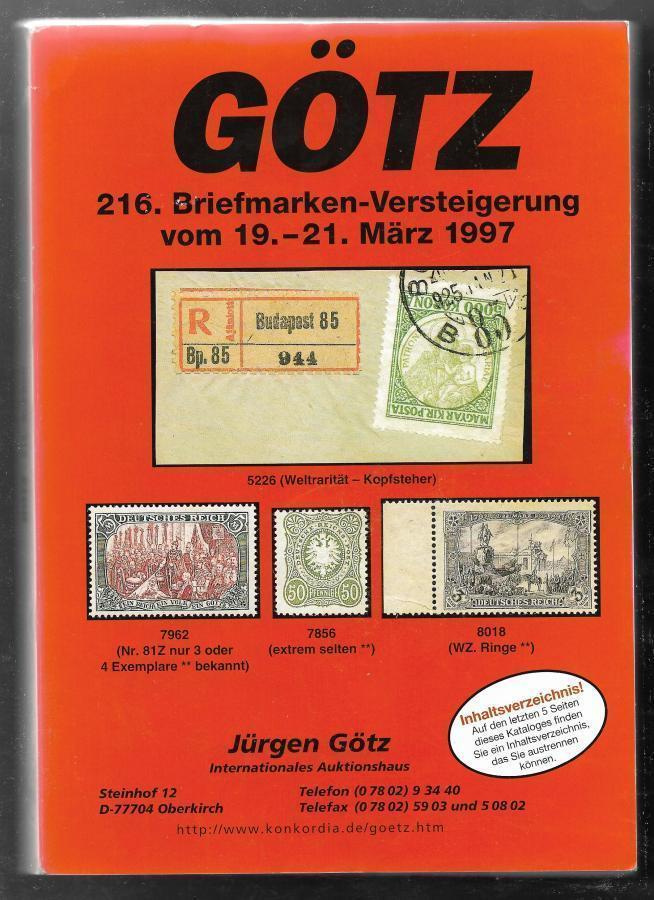 Huutokauppaluettelo - Götz 19.3.1997