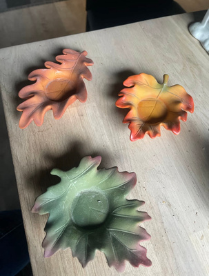 PartyLite Syksyn lehdet keraamiset somisteet 3 kpl