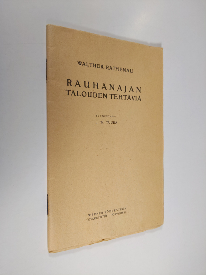Walther Rathenau : Rauhanajan talouden tehtäviä