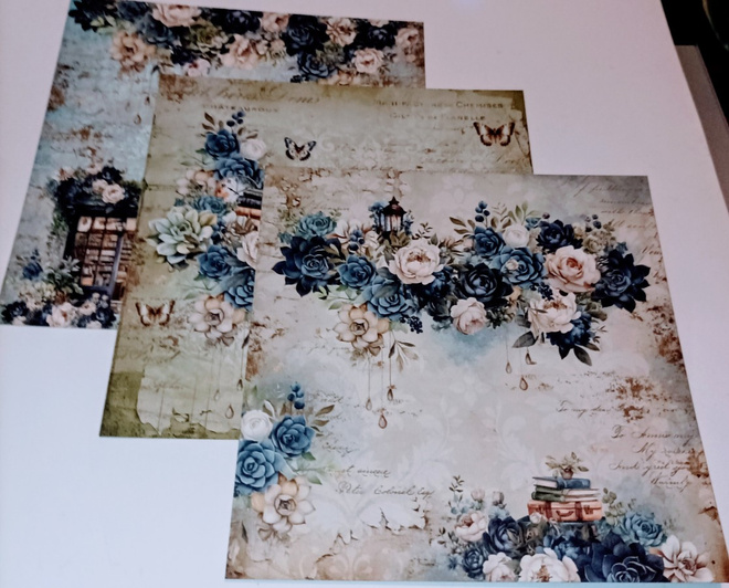 Kuviokartonki RUUSUT / 3 kpl -setti / 15 x 15 cm