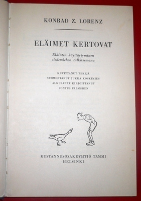 Conra Z. Lorenz : Eläimet kertovat  1953 1.p.