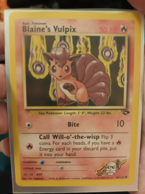 Blaine's Vulpix #66 Pokemon Gym Challenge card