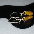 Vintage desing hopea korvakorut meripihka Amber HGL 813H - pikkukuva 3