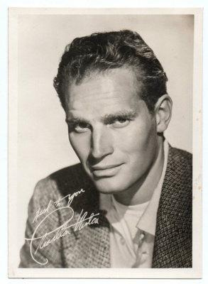 Vanha Valokuva Filmitähti Charlton Heston 1923-2008