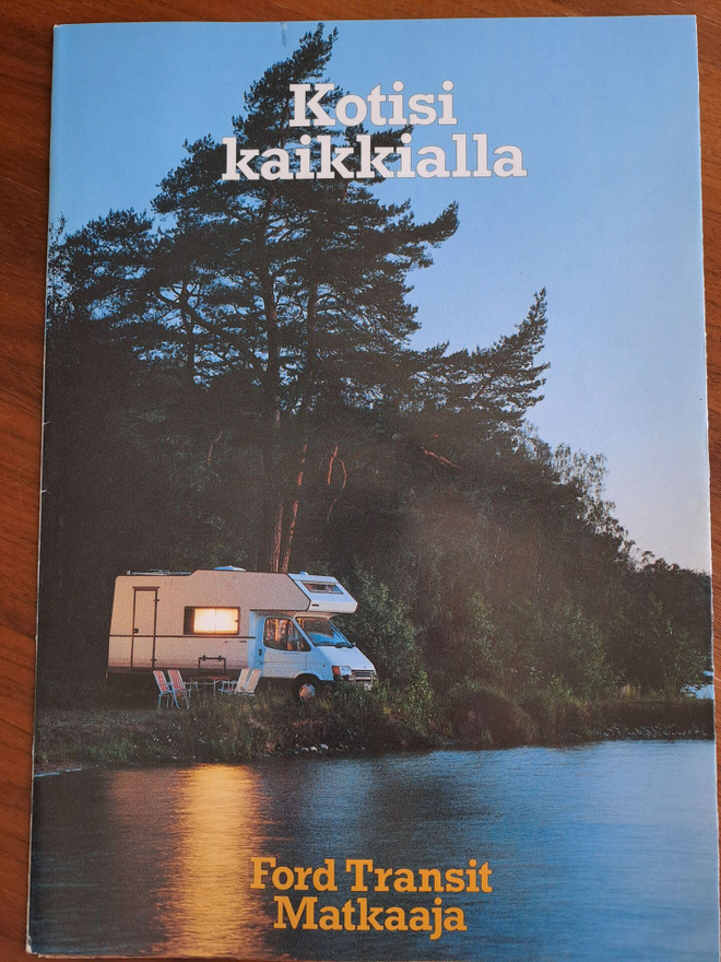 Ford Transit Matkaaja -esite 80-luvun lopusta