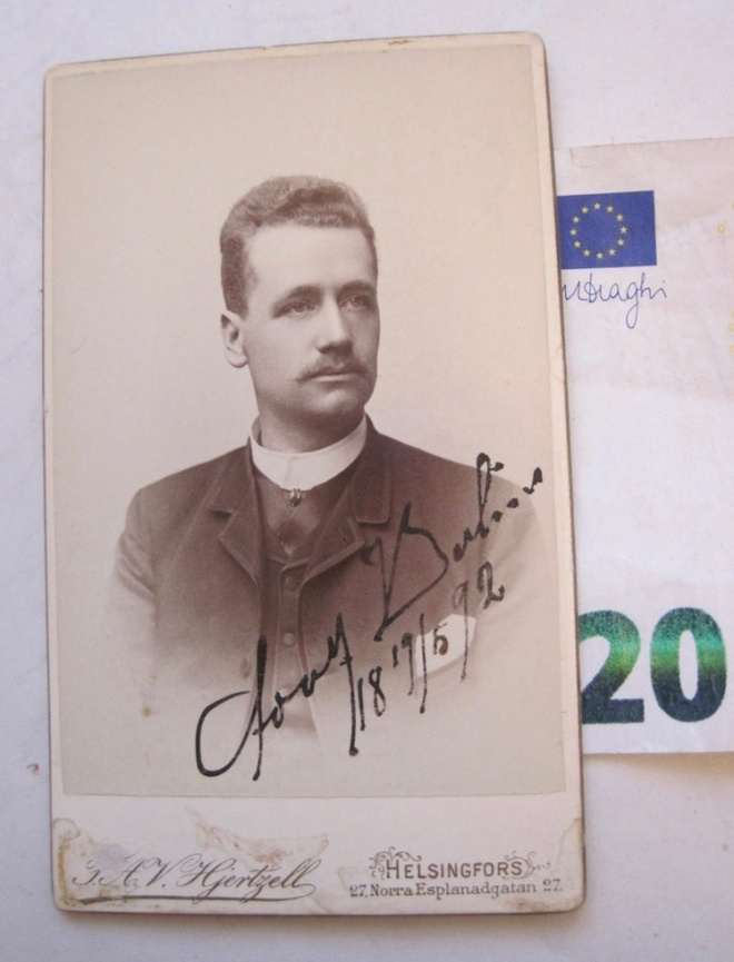 CDV Valokuva Näyttelijä Adolf Berlin + Nimmari 1892 Helsinki