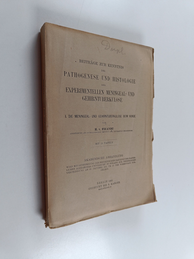 Zur Kenntnis : Pathogenese und histologie der experimente...