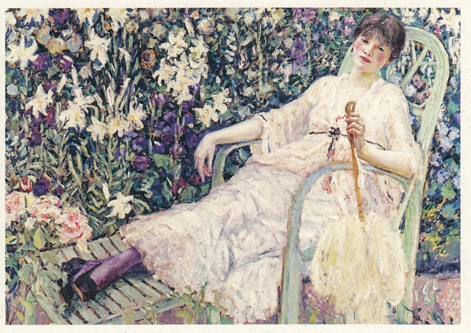 Frederick Carl Frieseke: Valkoinen viuhka