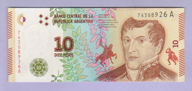 Argentiina 10 Pesos v.2016 UNC P-360