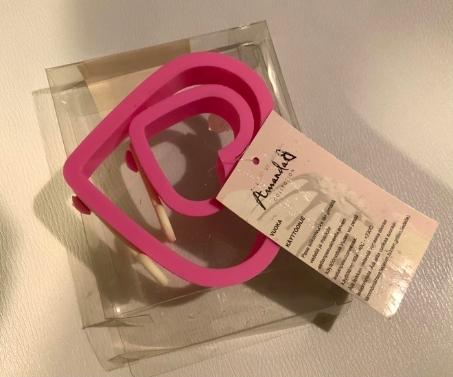 AMANDA B silikoni piparimuotti sydän pinkki 2 kpl