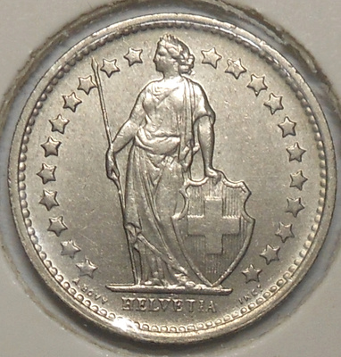 Switzerland. 1/2 franc 1968.