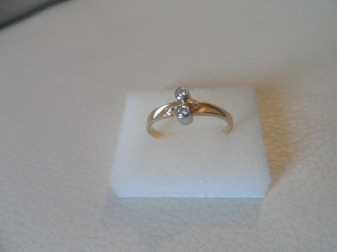 Lapponia 18K kulta Timanttisormus 0,06ct koko 17,5