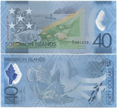 Salomonsaaret 40 Dollars 2018 UNC Polymer, X/1 korvaava