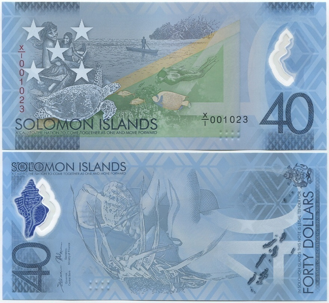 Salomonsaaret 40 Dollars 2018 UNC Polymer, X/1 korvaava