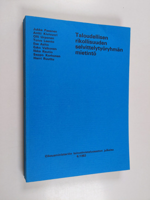 Taloudellisen rikollisuuden selvittelytyöryhmän mietintö