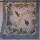 Huivi 8. Vanha matkamuistohuivi Norjasta, vintage, silkkiä - pikkukuva 1
