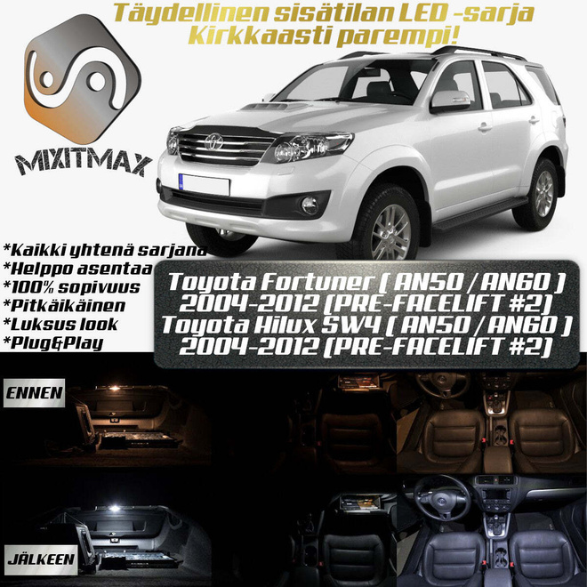 Toyota Fortuner (MK1) Sisätilan LED-sarja 6-osai