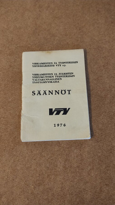 Virkamiesten ja työntekijäin yhteisjärjestö VTY SÄÄNNÖT 1976