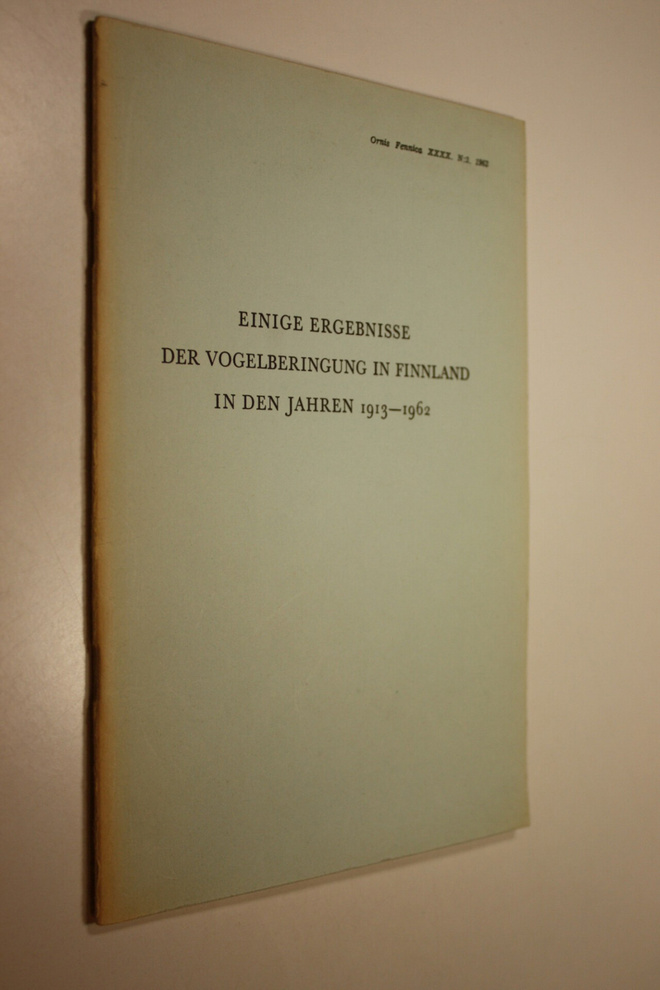 Göran Nordström : Einige Ergebnisse Der Vogelberingung in...
