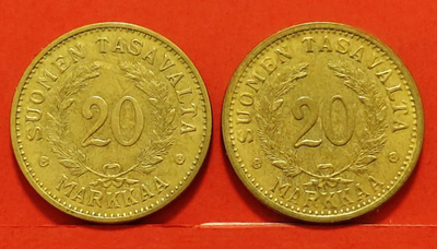20 mk 1931 + 1932. Kunto hyvä. HARVINAISET. (KD8)