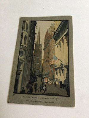 Trinity church and Wall Street 1918