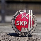 SKP - 1918. Emalinen merkki. Numeroitu. Halkaisija - 14 mm. - pikkukuva 2