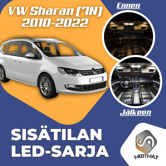 VW Sharan (7N) Sisätilan LED-sarja 23-osainen