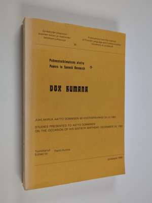 Vox humana : juhlakirja Aatto Sonnisen 60-vuotispäiväksi ...