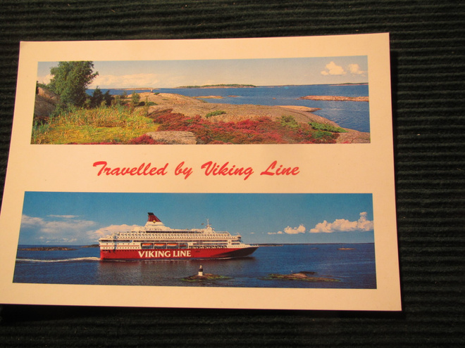 Viking Line. Travelled by Viking Line. Laivapostikortti