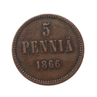 5 penniä 1866 - OK kunto! - pikkukuva 1