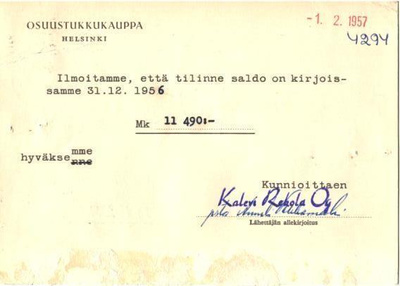 FIRMAKORTTI KALEVI REKOLA