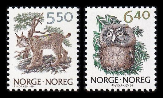 Norja 1059-60 ** Käyttösarja luonto (1991)