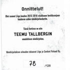 2015-16 Cardset Signature Teemu Tallberg - pikkukuva 2