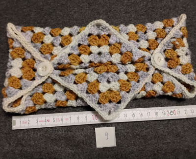 Alina´s Handmade virkattu kosteuspyyhepussin suojus uniikki