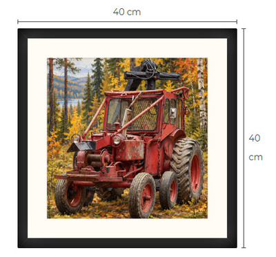 Uusi BM Volvo metsäkone traktori art print 40 cm x 40 cm