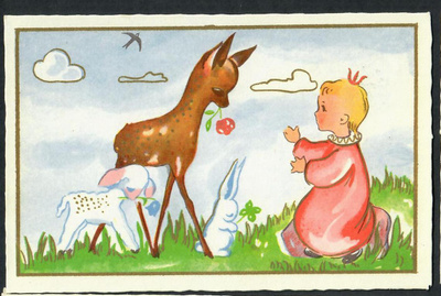 Lapsi - Prinsessa, bambi, karitsa - Kortti 1940-50-luvulta