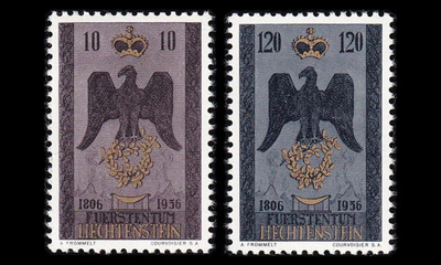 Liechtenstein 346-7 ** Ruhtinaskunnan itsenäisyys 150v (195