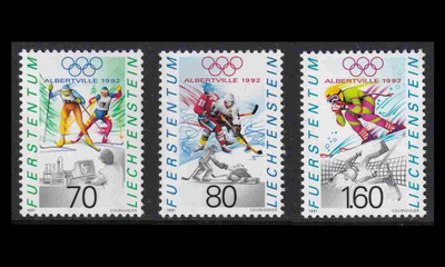 Liechtenstein 1030-2 ** Talviolympialaiset Albertville (1991