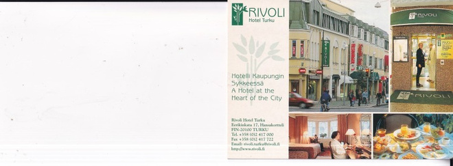Turku, Hotel Rivoli , sommitelmakortti    b699