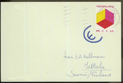 Hollanti Mi 954 postikortti Suomeen